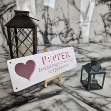 Pony Stable Name Sign White with ROSE GOLD lettering 300mm x 100 great gift!