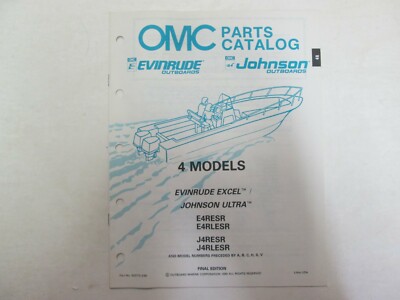 1991 Omc Johnson Evinrude Ultra Excel 4 Modelle Teile Katalog Manuell OEM Used