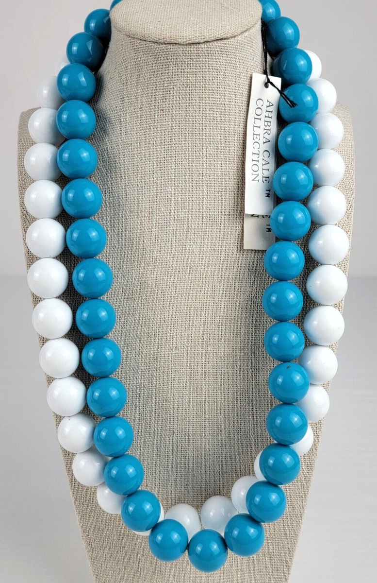 Vintage Ahbra Cale Collection Lucite Beaded Necklace Set of 2