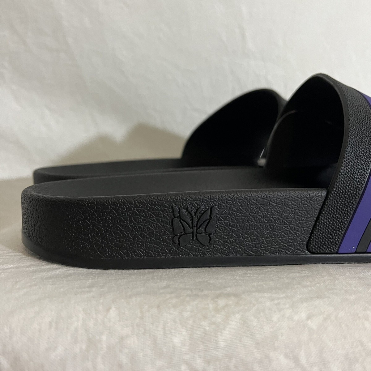 Needles Rubber Slide Black Purple Size 9 New Authentic | eBay