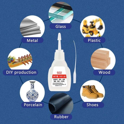 502 Strong Adhesive, Leather Rubber Wood Metal Strong Liquid Glue` Super G1 Z6L3 - Picture 9 of 10