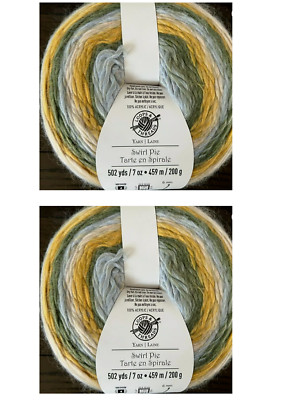 2 New Loops and Threads Swirl Pie Yarn Kiwi 7 oz kiwi fruit Discontinued (SH34