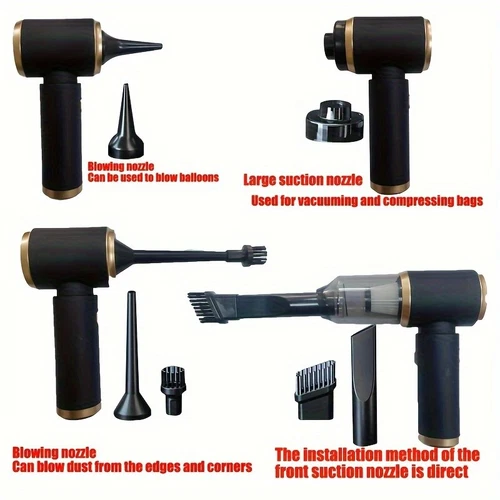 4in1 Mini Handstaubsauger 95000Pa Kabelloser Autostaubsauger Nass/Trocken Akku - Bild 6 von 16