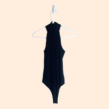 NEW WAYF Black Mock Tank Bodysuit