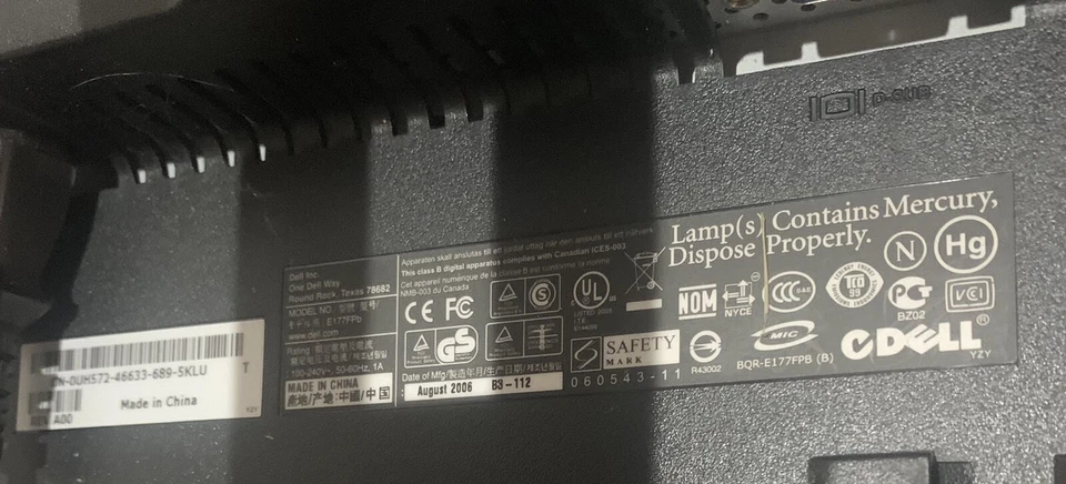 Dell E196FPf Rev A03 19" 60hz TFT LCD Monitor VGA hdmi pc 60fps oled widesceen - Image 4 of 4