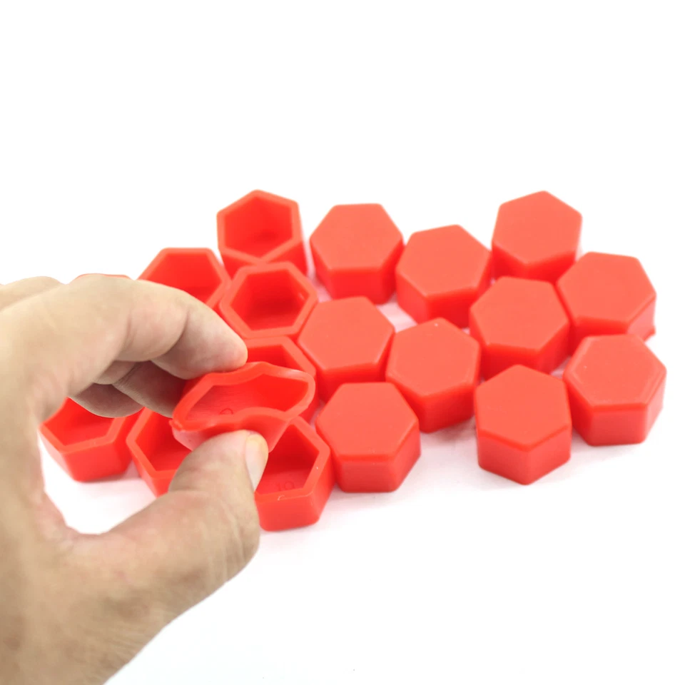 Tapa roja 20 piezas tuerca rueda coche perno neumático tornillo cubierta polvo 19 mm para VW Golf AUDI Foto 3 de 4