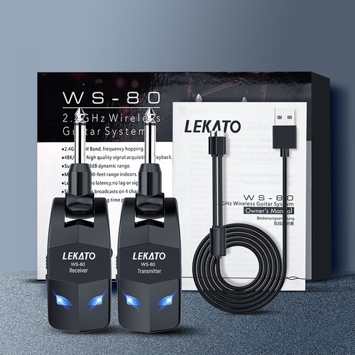 LEKATO 2.4GHz Wireless Guitar Bass System Transmitter Receiver 4 Channels NEW - Picture 9 of 10