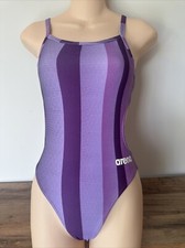 Arena Swimsuit Leotard Purple Stripe One Piec...