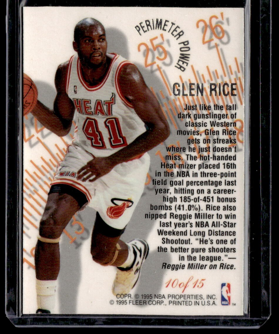 1995-96 Flair Glen Rice Perimeter Power #10 Miami Heat | eBay