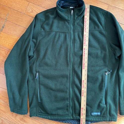 REI Jacket Full Zip Fleece Mens L Polartec Ribbed Stretch Cozy Outdoor Green - Picture 9 of 10