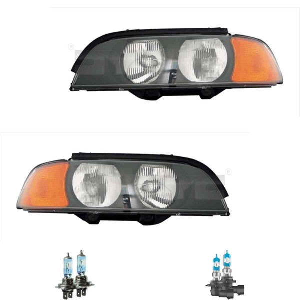 Scheinwerfer Set Rechts & Links Gelb H7/HB3 FüR BMW 5Er E39 Inkl. Osram Lampen-image