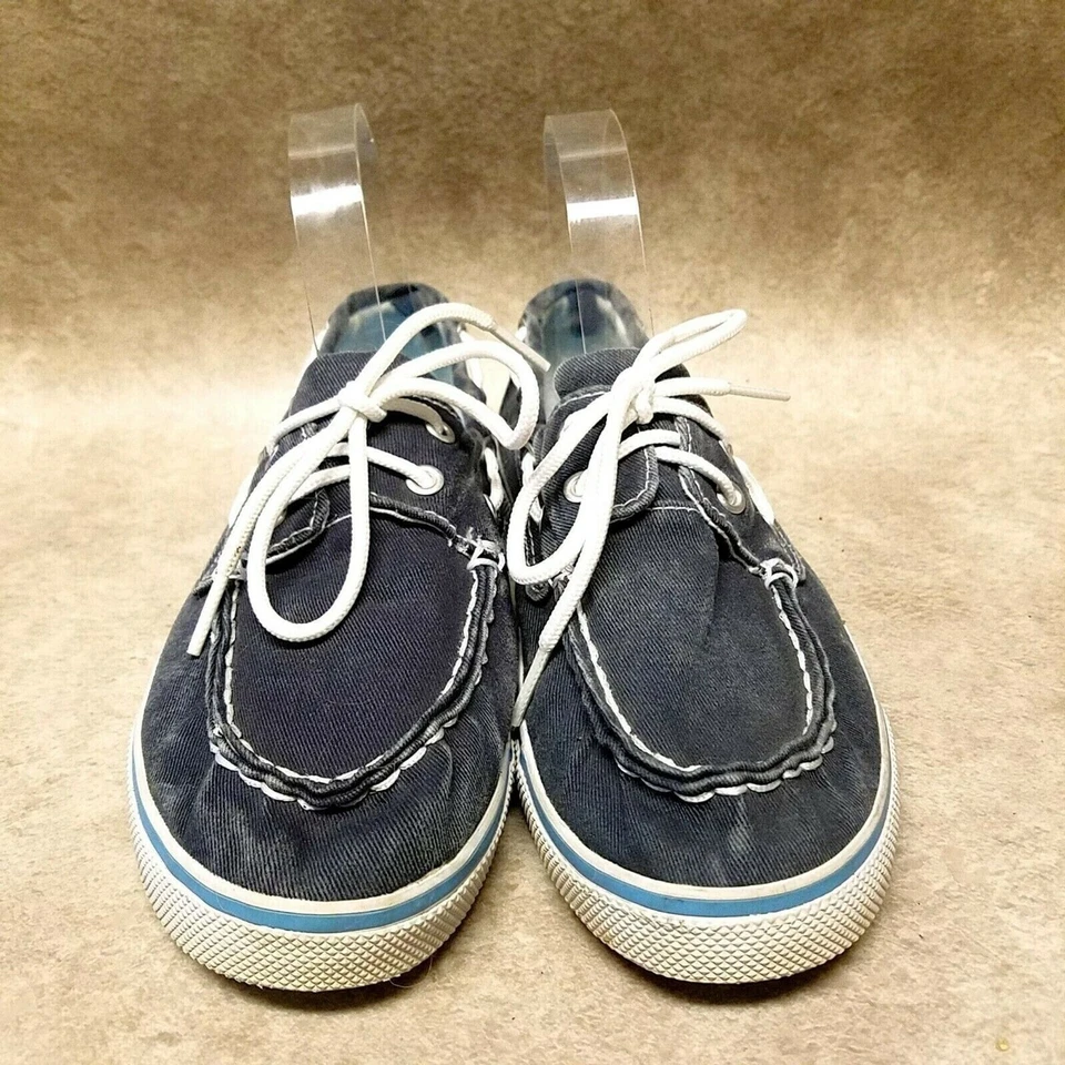 Zapatos mocasines sin cordones OP Big Boys talla 3 de tela azul Foto 2 de 4