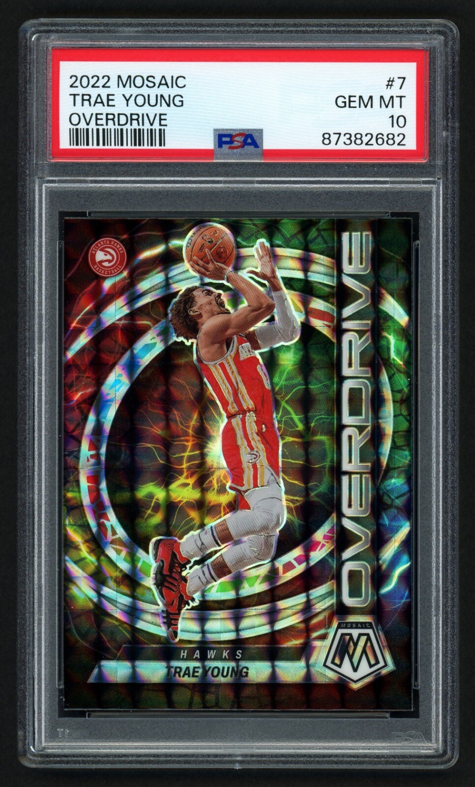 2022 PANINI MOSAIC TRAE YOUNG #7 OVERDRIVE ATLANTA HAWKS POP 4 PSA 10 GEM MINT
