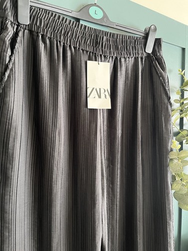 LARGE ZARA BLACK PLEATED TROUSERS OVERSIZE TROUSER ONLY - Picture 18 of 24