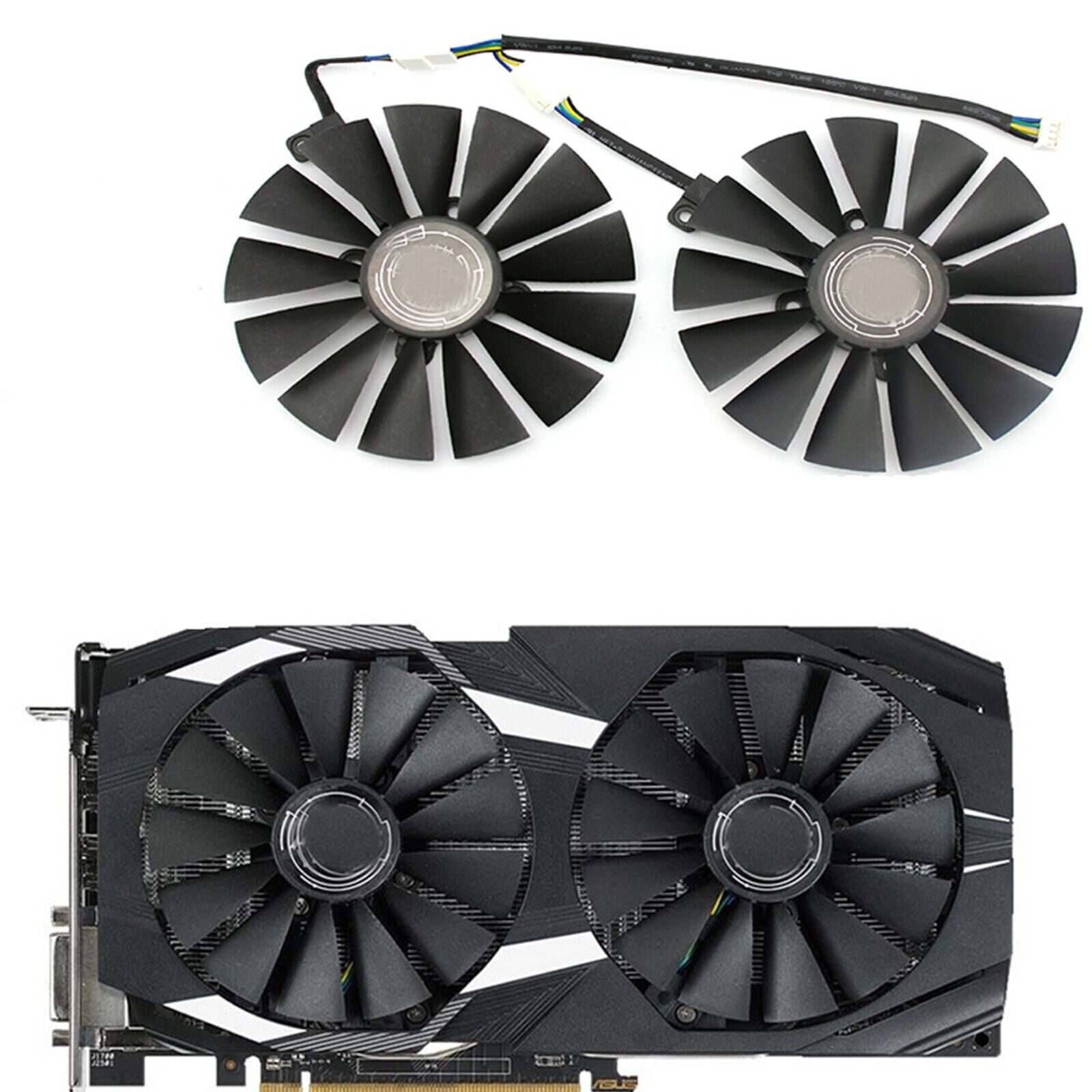 4PIN 13 blades Cooling Fan For ASUS STRIX DUAL RX 580 O4G RX580