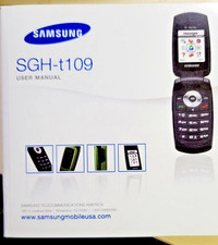 SAMSUNG SGH t109 USER MANUAL Flip Phone 2008 QUICK START GUIDE 125 pages NEW