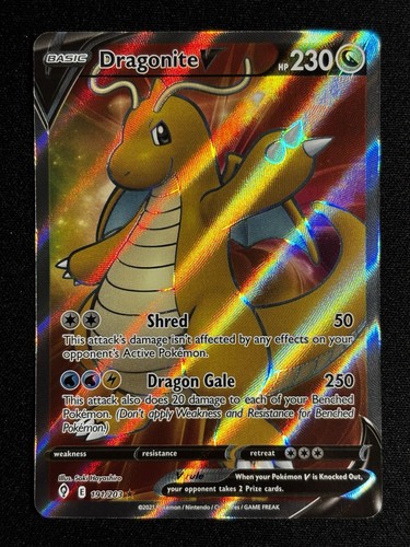 dragonite v pokemon card value 2021 Sword & Shield Evolving Skies Alt Art #192 CGC 10 GEM MINT on Fanatics Collect None / None / 3 Artist Dragonite V Alt Art PSA