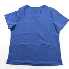 Figs Casma Three Pocket Scrub Top Blue Size XL PO3094 Medical Uniform