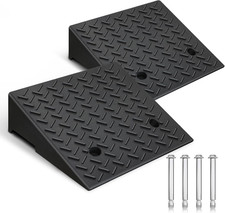 Heavy-Duty Rubber Curb Ramp 2-Pack - 6" Rise for Cars, Wheelchairs & More