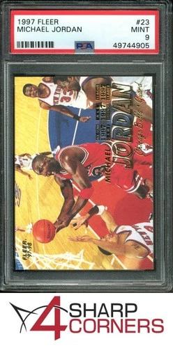 1997 FLEER #23 MICHAEL JORDAN BULLS HOF PSA 9