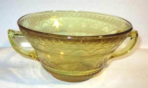 Vintage Federal Glass Amber Depression Glass Cream Soup Bowl Patrician