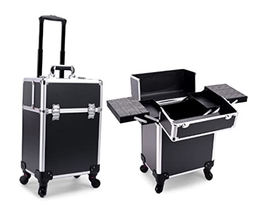 FORAO845 Luggage 22" Rolling Nail Case Wheeled Makeup Trolley - BLACK WHITE