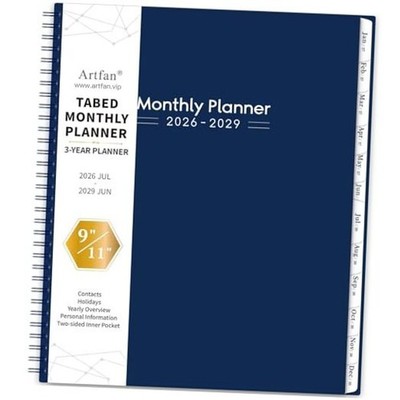 2026-2029 Monthly Planner - 3 Year Monthly Planner 2026-2029, Jul Navy Blue