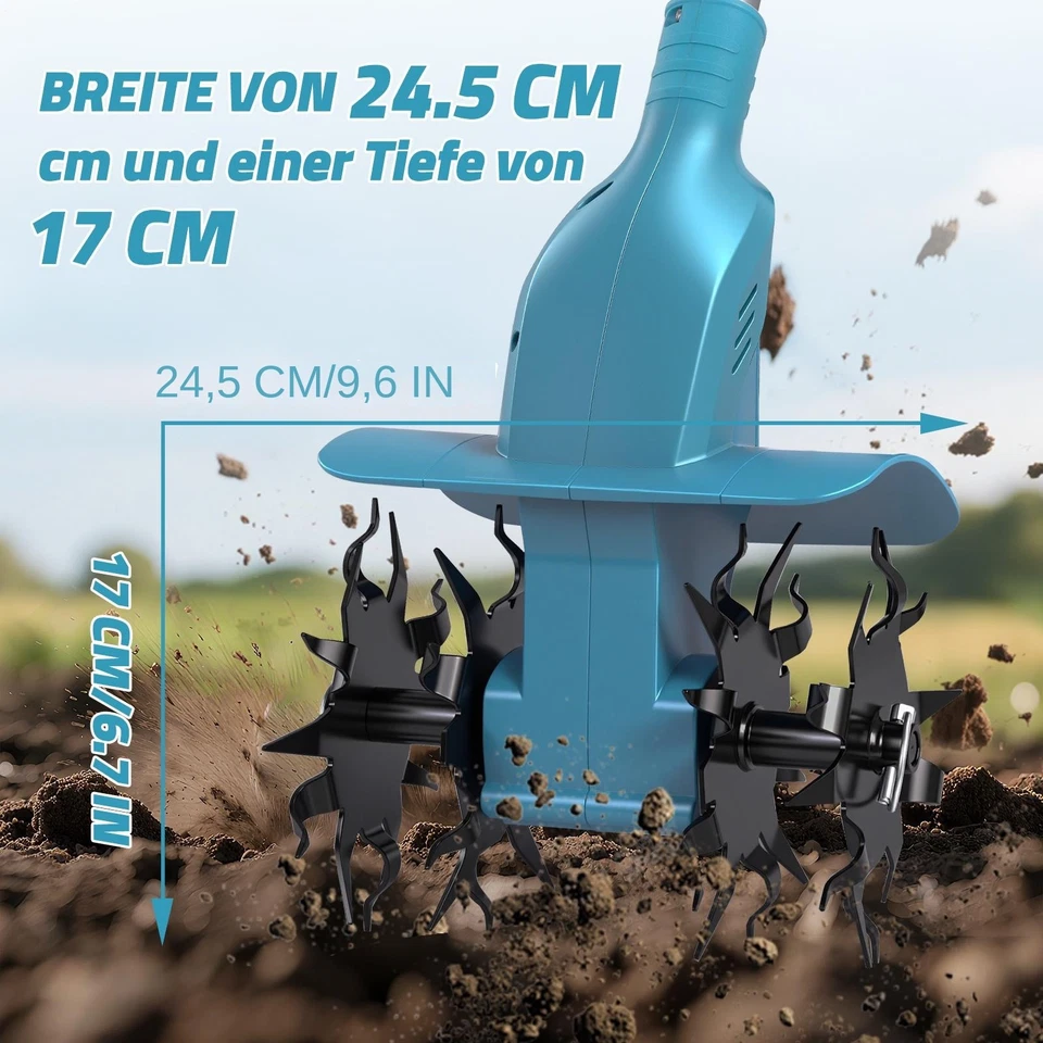 Akku Gartenhacke Bodenhacke für Makita 21V Akku Motorhacke Bodenfräse Kultivator - Bild 4 von 4