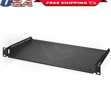 19 Inch Ventilated Rack Shelf Heavy Duty 1U 60lb Capacity IT AV Equipment New