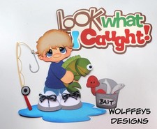 ELITE4U BOY FISHING SUMMER VACATION piecing scrapbook diecut piece 3D PAGE