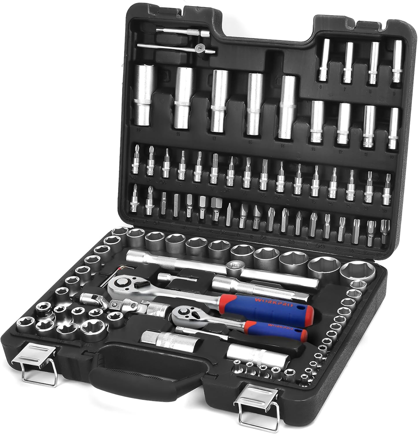 Set Chiavi 108 Pz Cromo Vanadio - Cricchetti 1/4 1/2 per Meccanica Vera