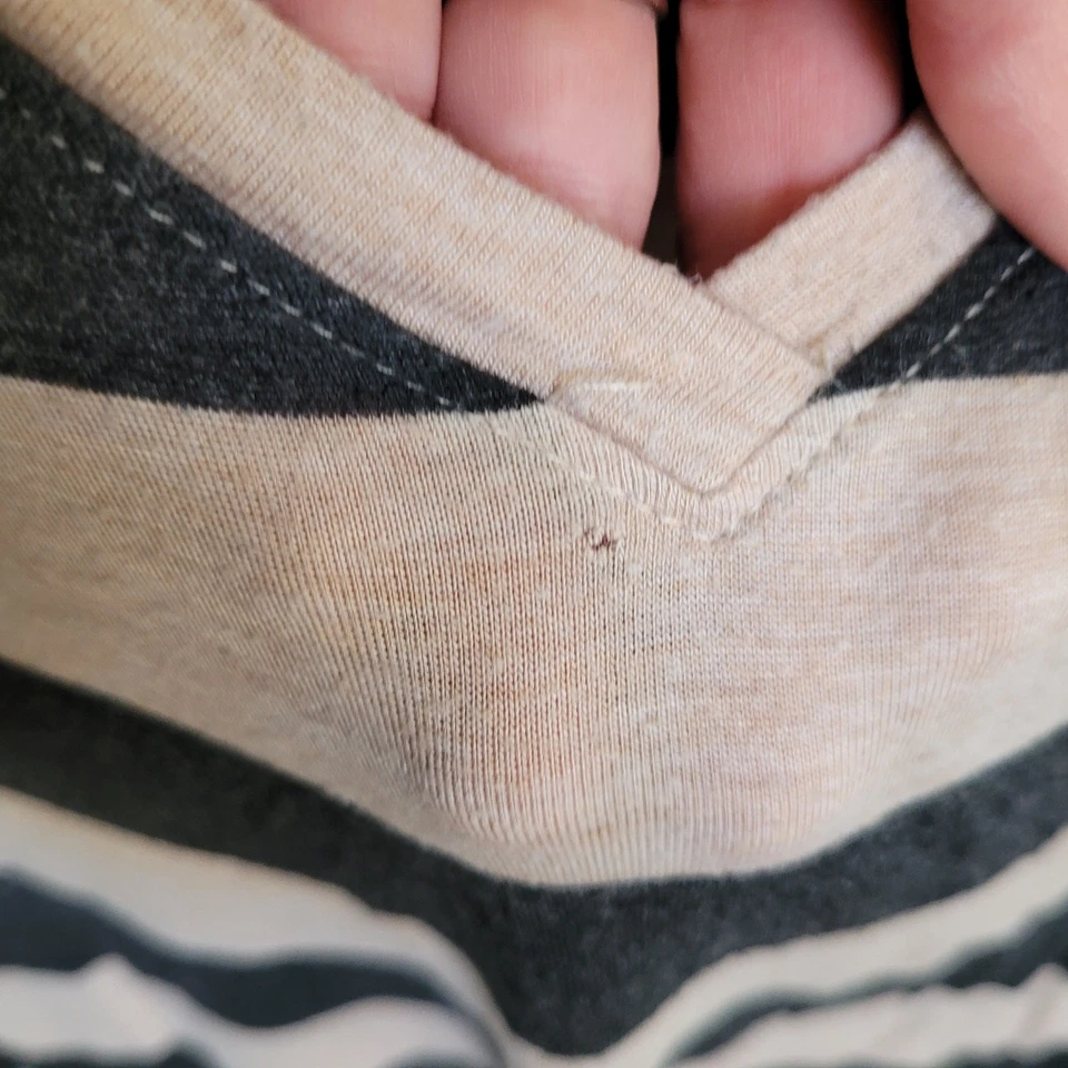 Camiseta sin mangas Bordeaux Anthropologie para mujer negra/bronceada a rayas con cuello en V talla XL Foto 4 de 4