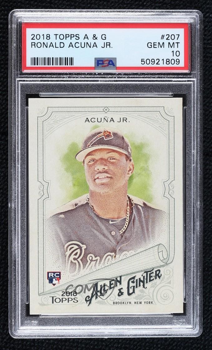 2018 Topps Allen & Ginter Ronald Acuna Jr #207 PSA 10 GEM MT Rookie RC view 1