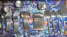 1847 Rogers Bros. Flair Silverplate Stainless Silverware 61 pcs Mid Century