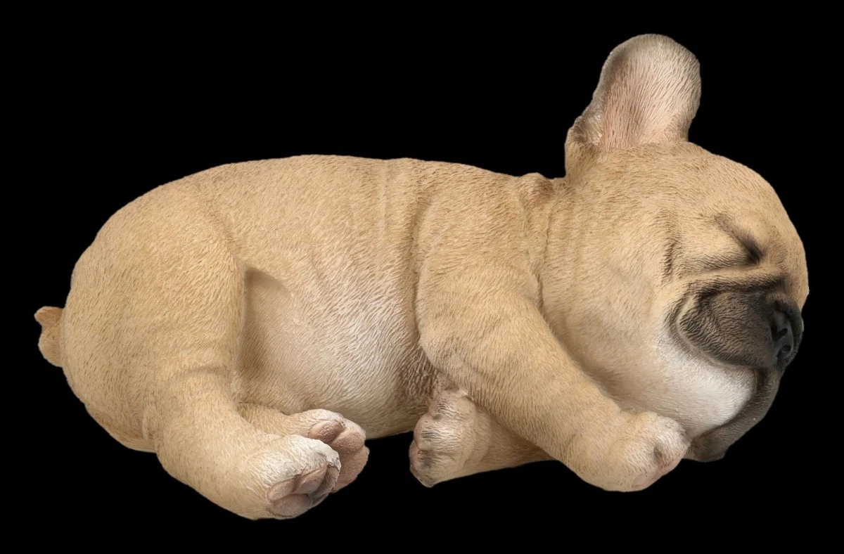 Hundefigur Französische Bulldogge Welpe Schlafend-Geschenk Tierliebhaber 8cm