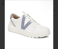 VIONIC Sneakers Abyss Simasa Leather White Two-Tone Lavander Light Blue US 7.5