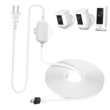 Weatherproof Power Cord for Ring Spotlight Cam Plus/Pro (Battery), 25ft White