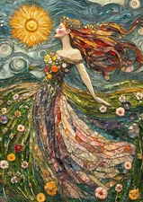 Aine Celtic Goddess Art Print Sun And Summer Irish Mythology Mosaic Fantasy AG44