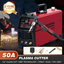 Plasma Cutter 50Amp 110V/220V Dual Voltage 1/2" Cut Portable IGBT Welder Machine
