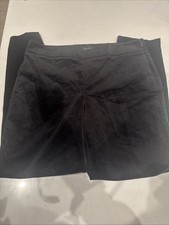 Talbots Pants Women's 10 Black Chatham Velvet Slim Leg Ankle High Rise NWT