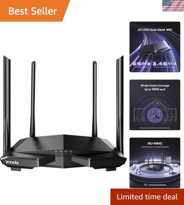 AC1200 Dual-Band Wireless Router: Guest WiFi, Beamforming & Smart App Control