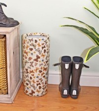 Ceramic Umbrella / Walking Stick Stand With Butterfly Design