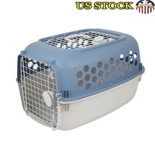 Multi-Colored Double Door Pet Kennel Plastic Carrier Cats  Dogs Travel Safe New