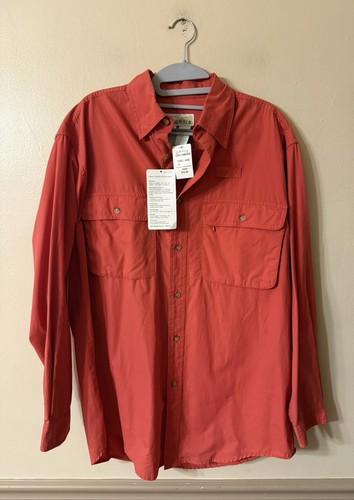 ORVIS Mens Buzz Off-insect Repellent Button Down Shirt Sz M