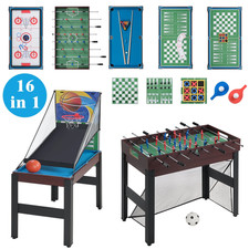 48'' 16 in 1 Multi Game Table, Combo Game Table Set for Game Room, Multifunction