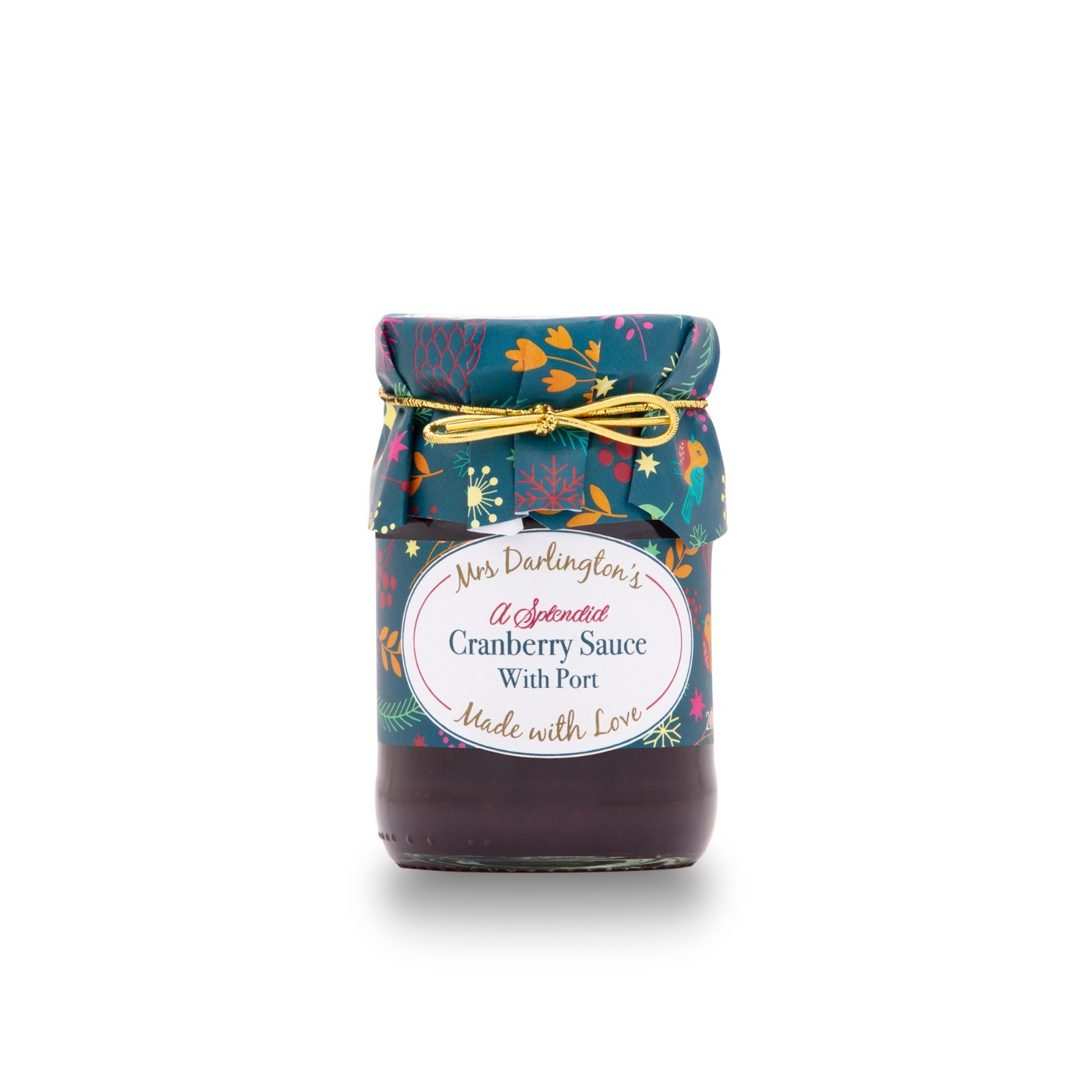 Mrs Darlington's Cranberry Sauce with Port Gold Tie 200g - Pack of 3 Jars