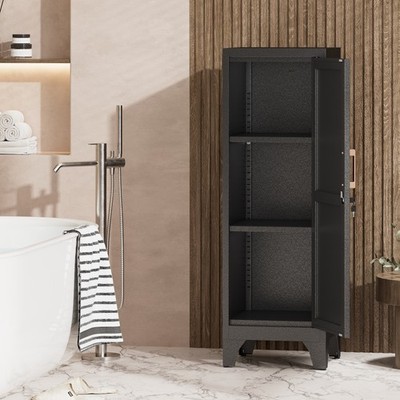 46  Kitchen Pantry Storage Cabinet, Lockable Metal Storage Cabinet With Shelves