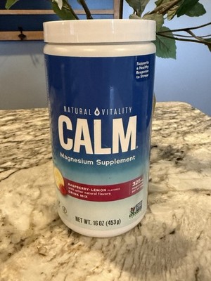 Natural Vitality CALM Magnesium Supplement Raspberry Lemon Drink Mix 16 oz NEW