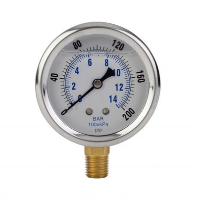 #ad Watts PG15L25 0 200 psi Pressure Gauge Liquid Filled Side Mount $48.72