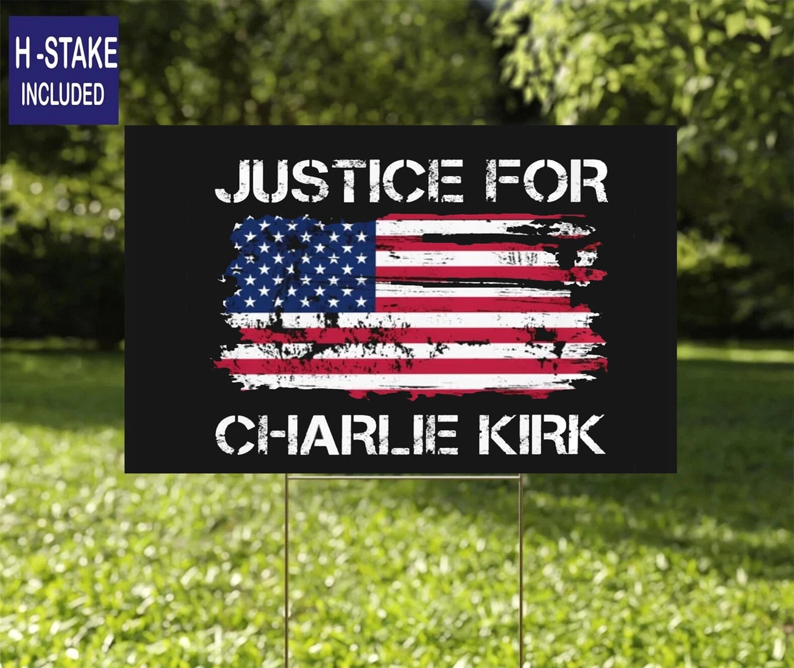 Justice For Charlie Kirk Yard Sign ,A True Patriot Charlie Kirk Sign Yard